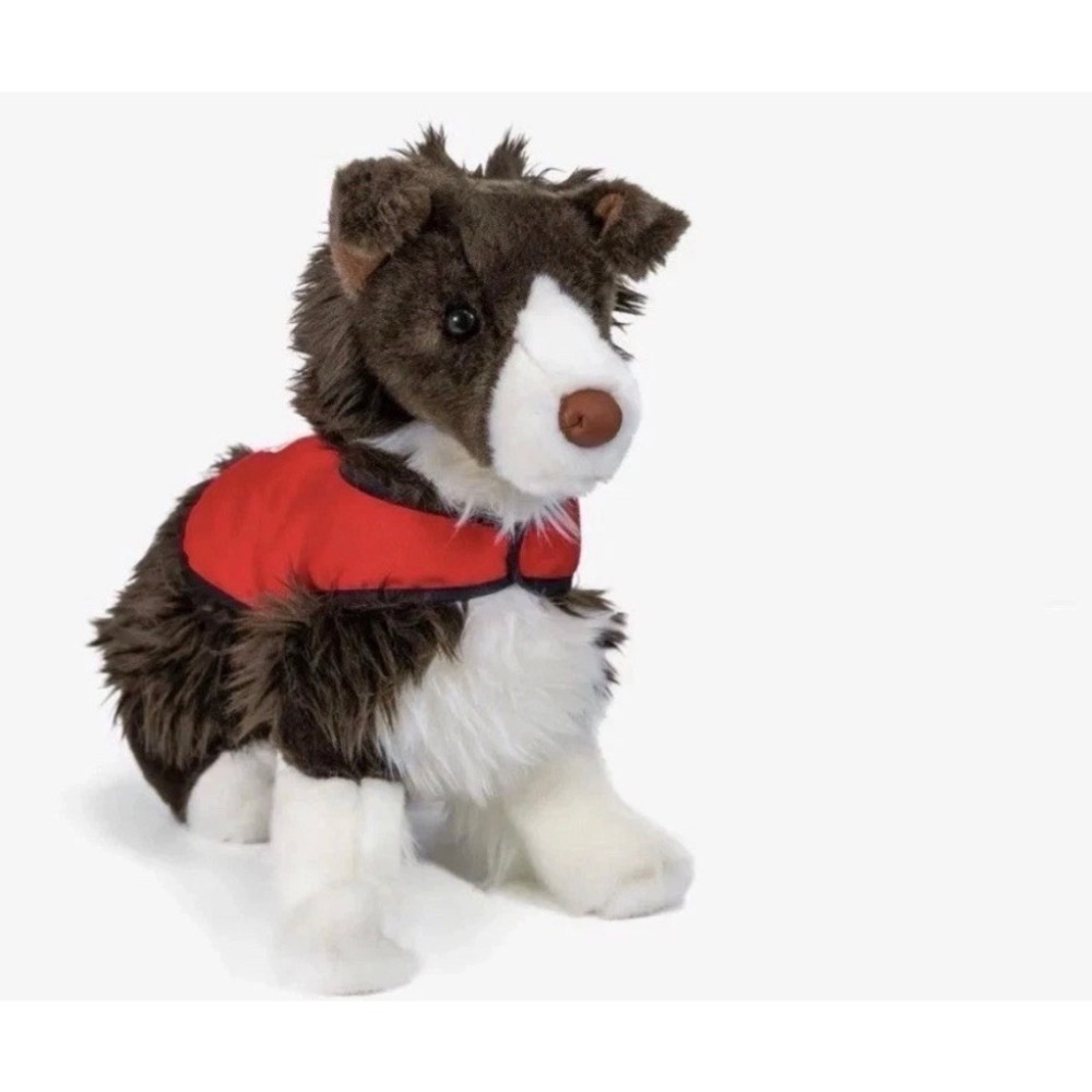 Winter Park Resort Border Collie Plush Dog Stuffed Animal Red Vest Souvenir NWT